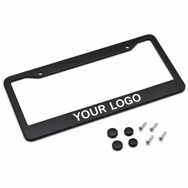 Aluminum License Plate Frame Matte Black With Screws