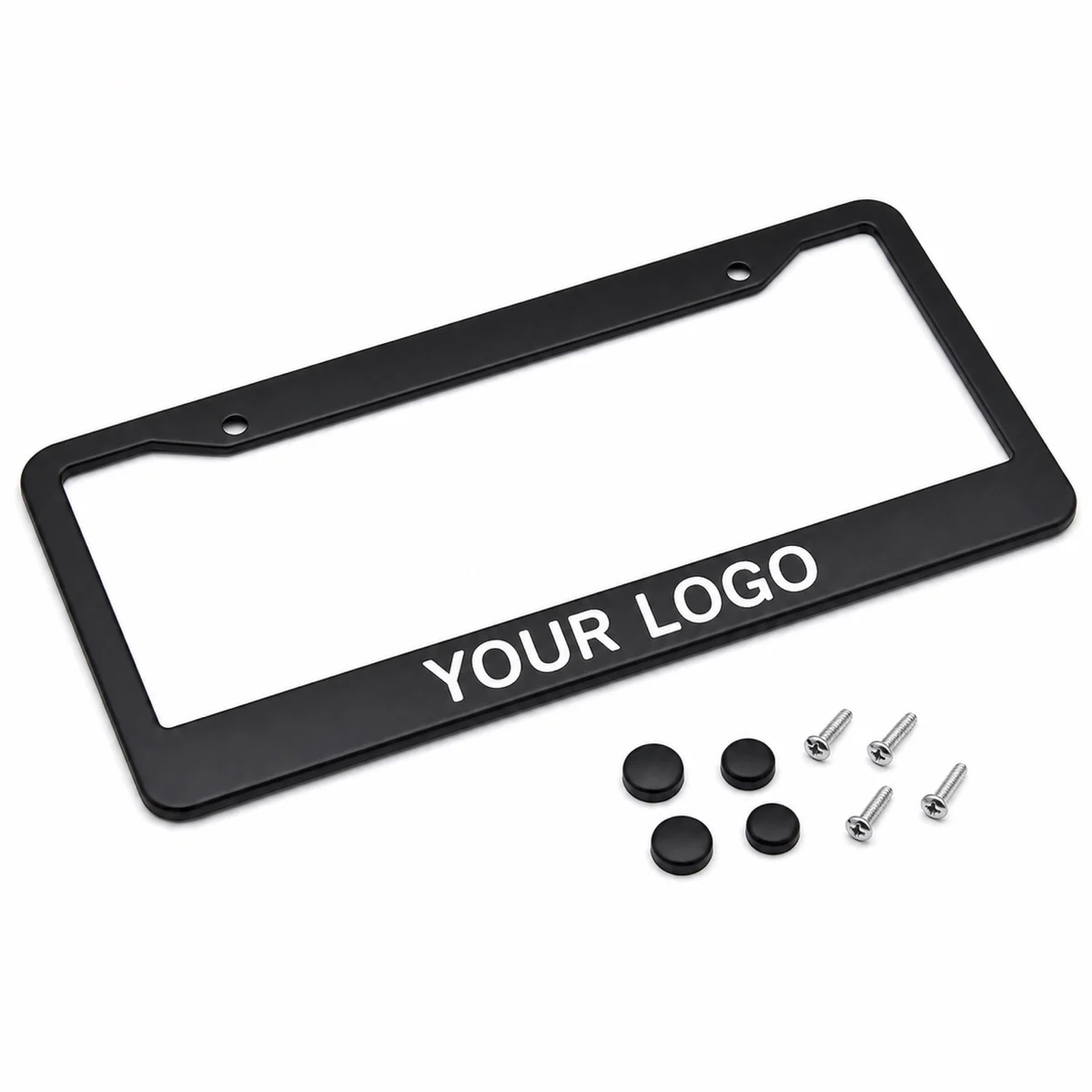 Aluminum License Plate Frame Matte Black With Screws