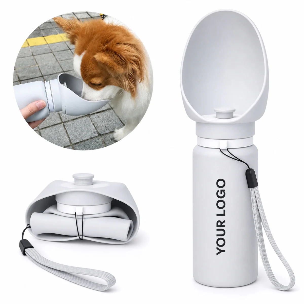 19 Oz Collapsible Silicone Dog Water Bottle