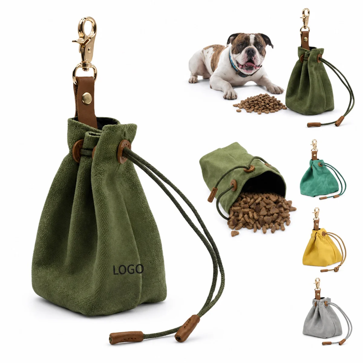 Custom Felt Dog Treat Bag With Belt Clip