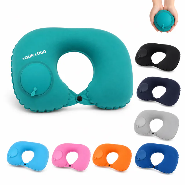 Foldable Inflatable U Shaped Travel Neck Pillow