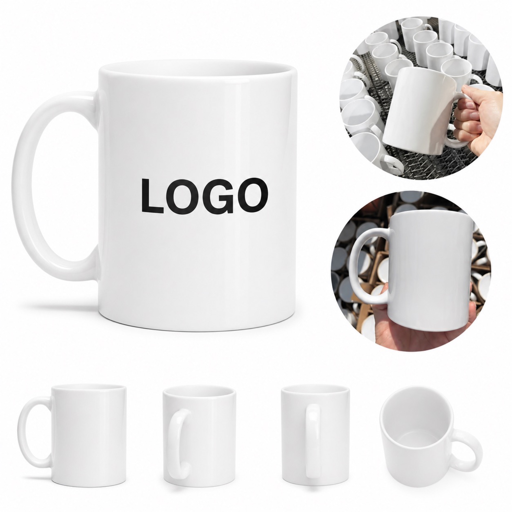 Classic Glossy Ceramic Coffee Mug 11 Oz