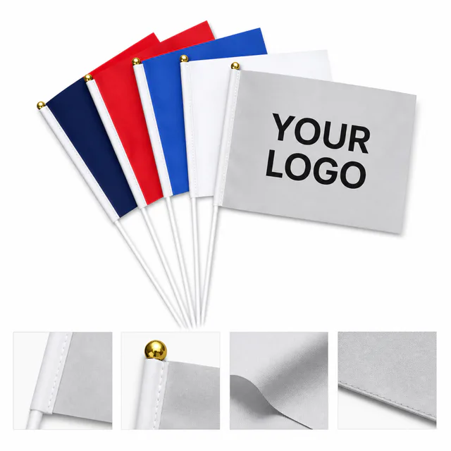 Promotional Polyester Hand Flag With Stick