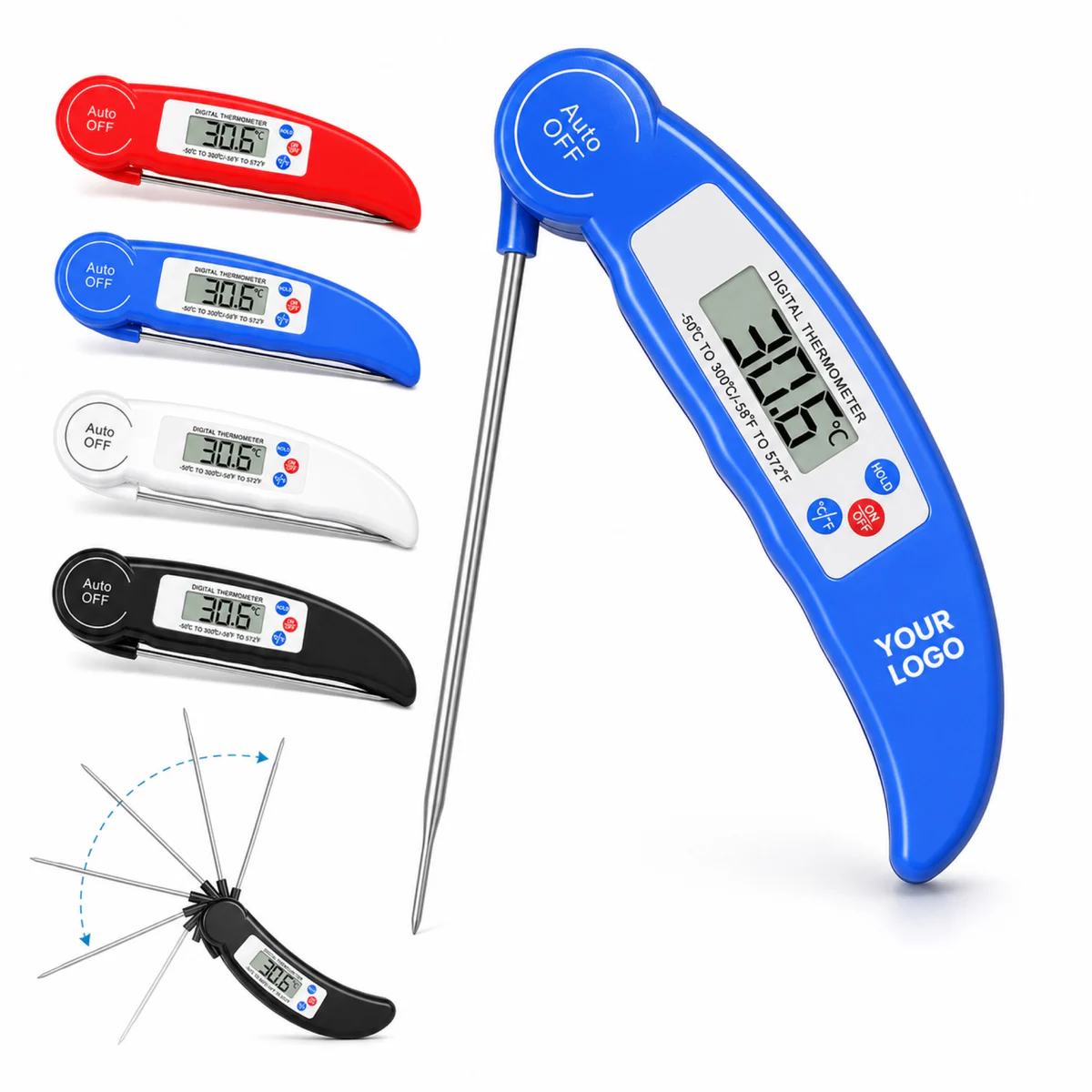 Foldable Digital Grilling Thermometer For Barbecue