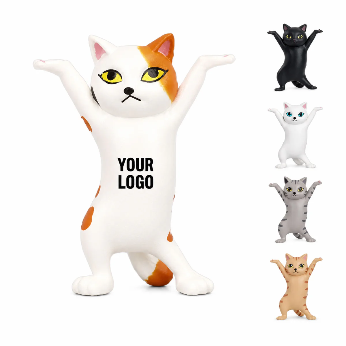 Mini Leather Dance Cat Phone Stand