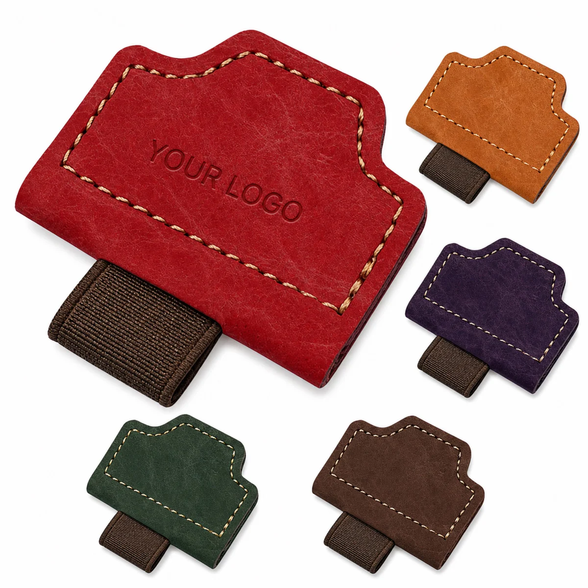 Magnetic PU Leather Bookmark With Pen Holder