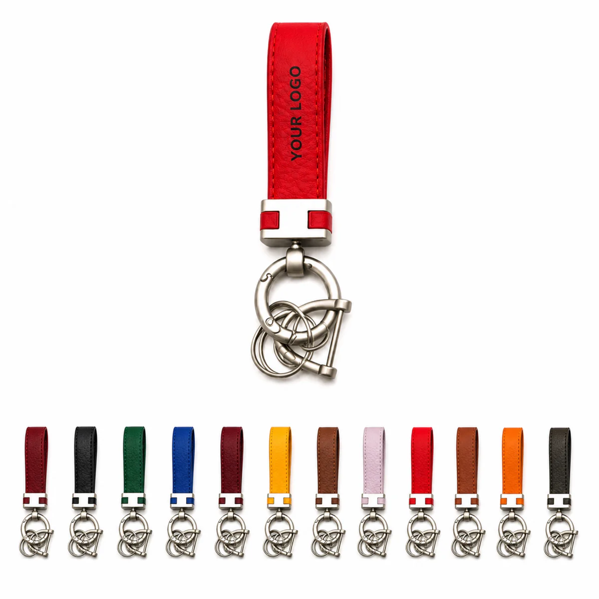Leather Zinc Alloy Car Key Ring Unisex