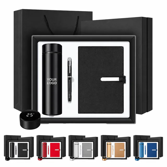 3Pcs Thermos Cup Pen Notebook Business Gift Box