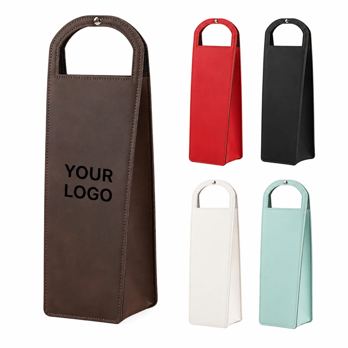 PU Leather Red Wine Tote Bag