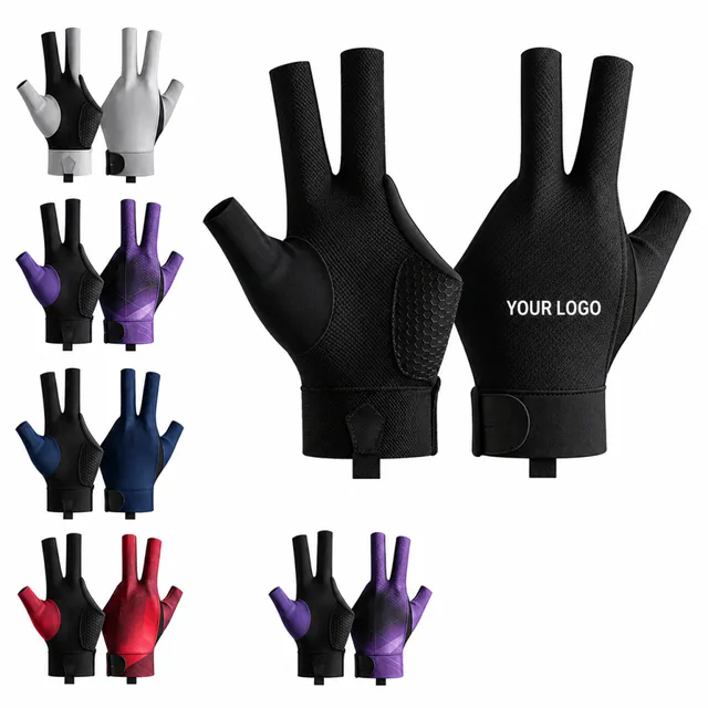 Custom Logo 3-Finger Fishing Billiards Sports Gloves