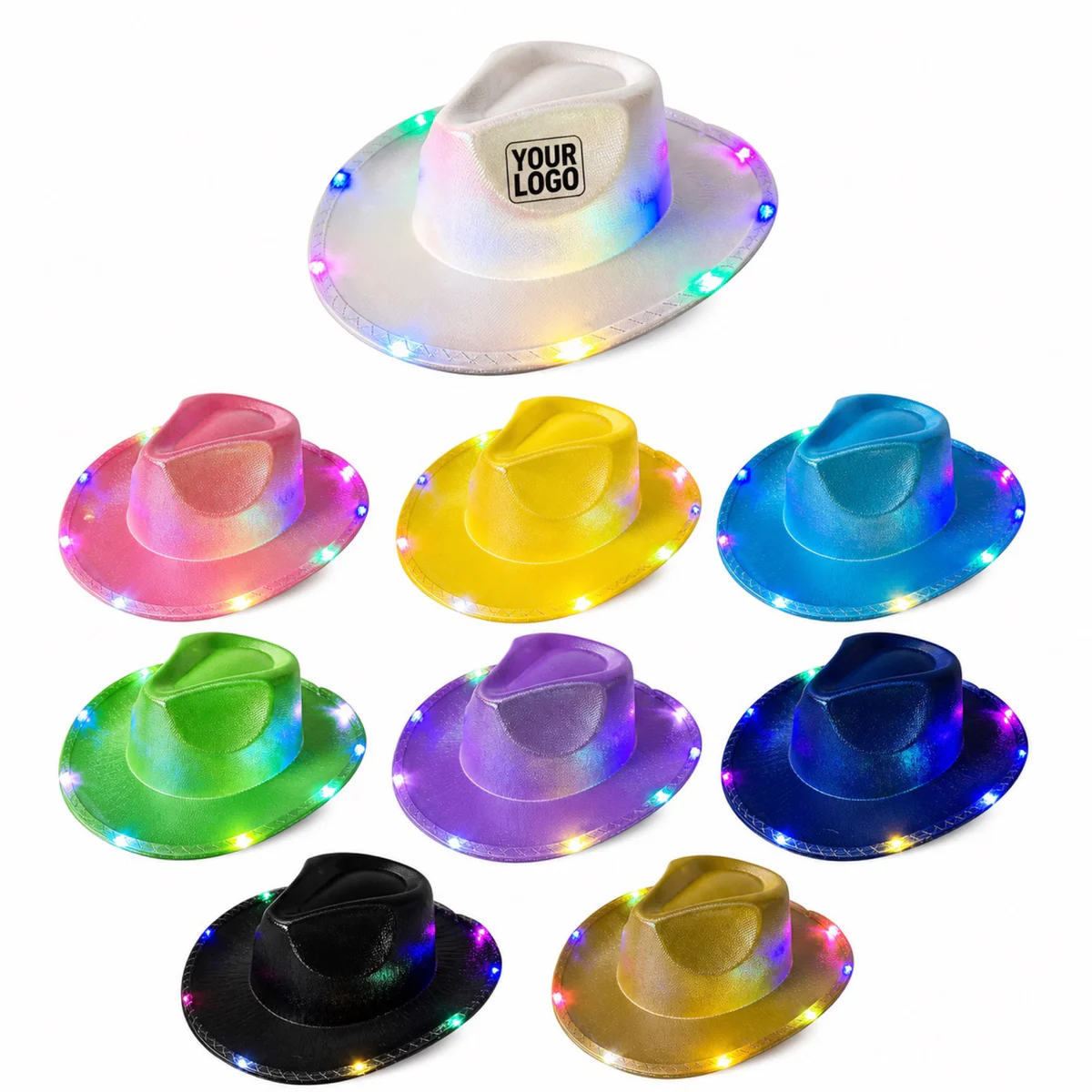 LED Cowboy Hat EVA Light Up Promotional Party Accessory