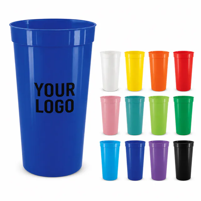 16 Oz Plastic Stadium Cups Reusable Drink Tumblers