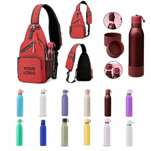 24oz Insulated Stainless Steel Bottle Waist Bag Set
