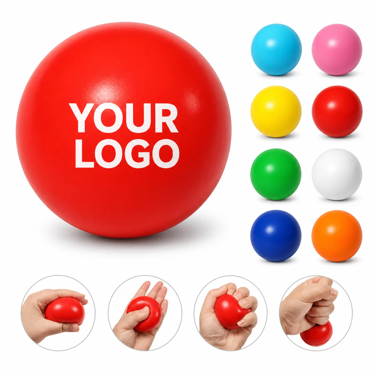 Eco-Friendly 2.36 Inch PU Foam Stress Relief Squeeze Ball
