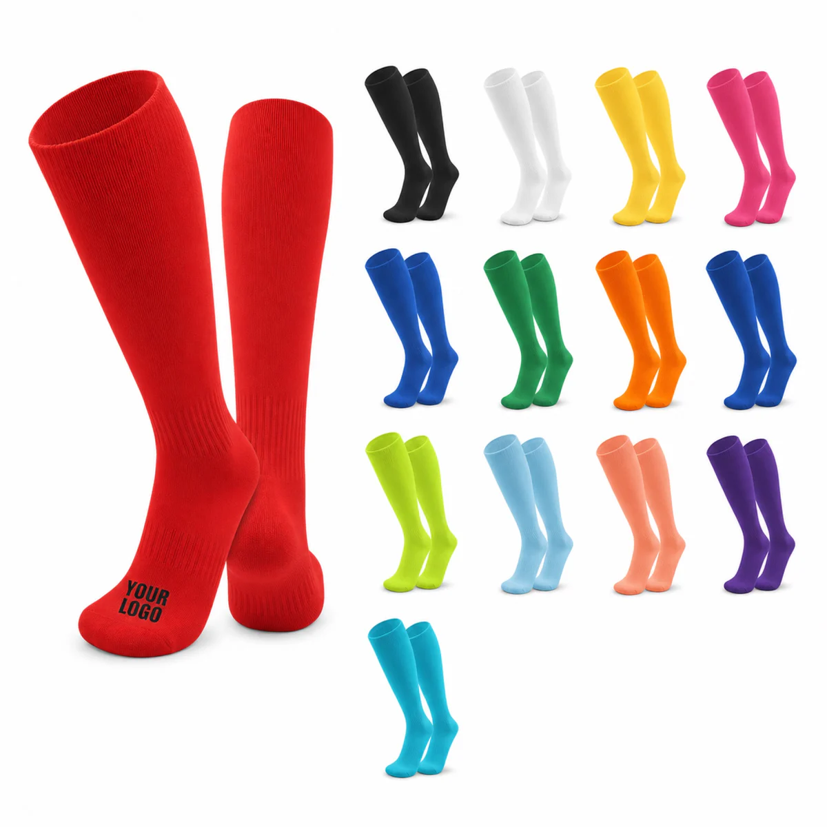 Custom Polyester Athletic Knee High Tube Socks For Sports Teams