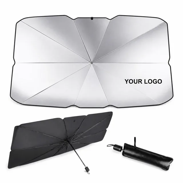 Umbrella Style Car Sunshade Silver Coated Windshield Sun Shade