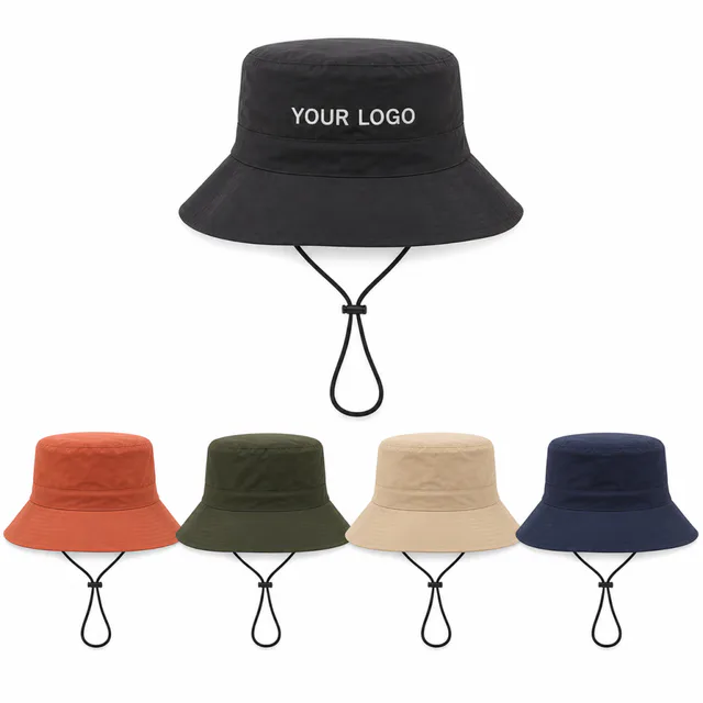 Reversible Polyester Sun Hat With Wide Brim And Embroidered Logo