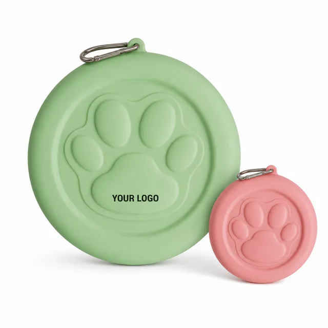 Portable PP Plastic Dog Bowl With Carabiner For Outdoor Pets