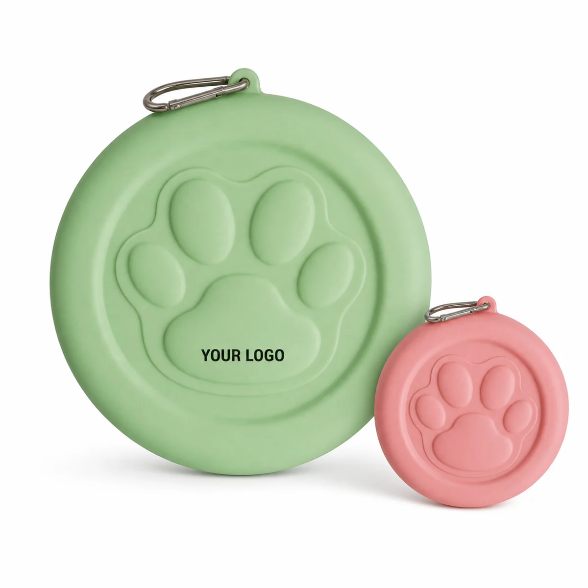 Portable PP Plastic Dog Bowl With Carabiner For Outdoor Pets