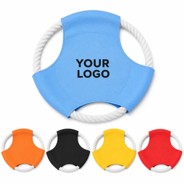 Custom Cotton Rope And Oxford Cloth Dog Play Disc For Outdoor Training