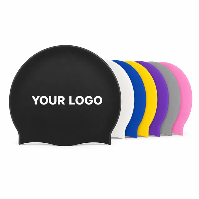 Custom Silicone Swim Cap Waterproof Elastic Swimming Hat For Long Hair