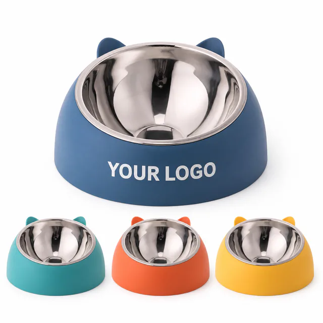Cute Dog Bowl With Neck Protection For Pets