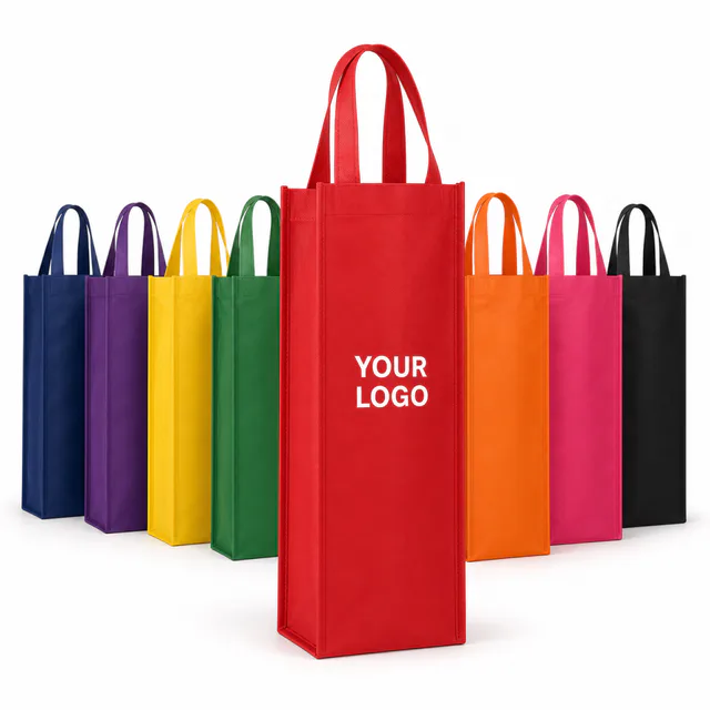 Custom Non-Woven Wine Bottle Tote Bag