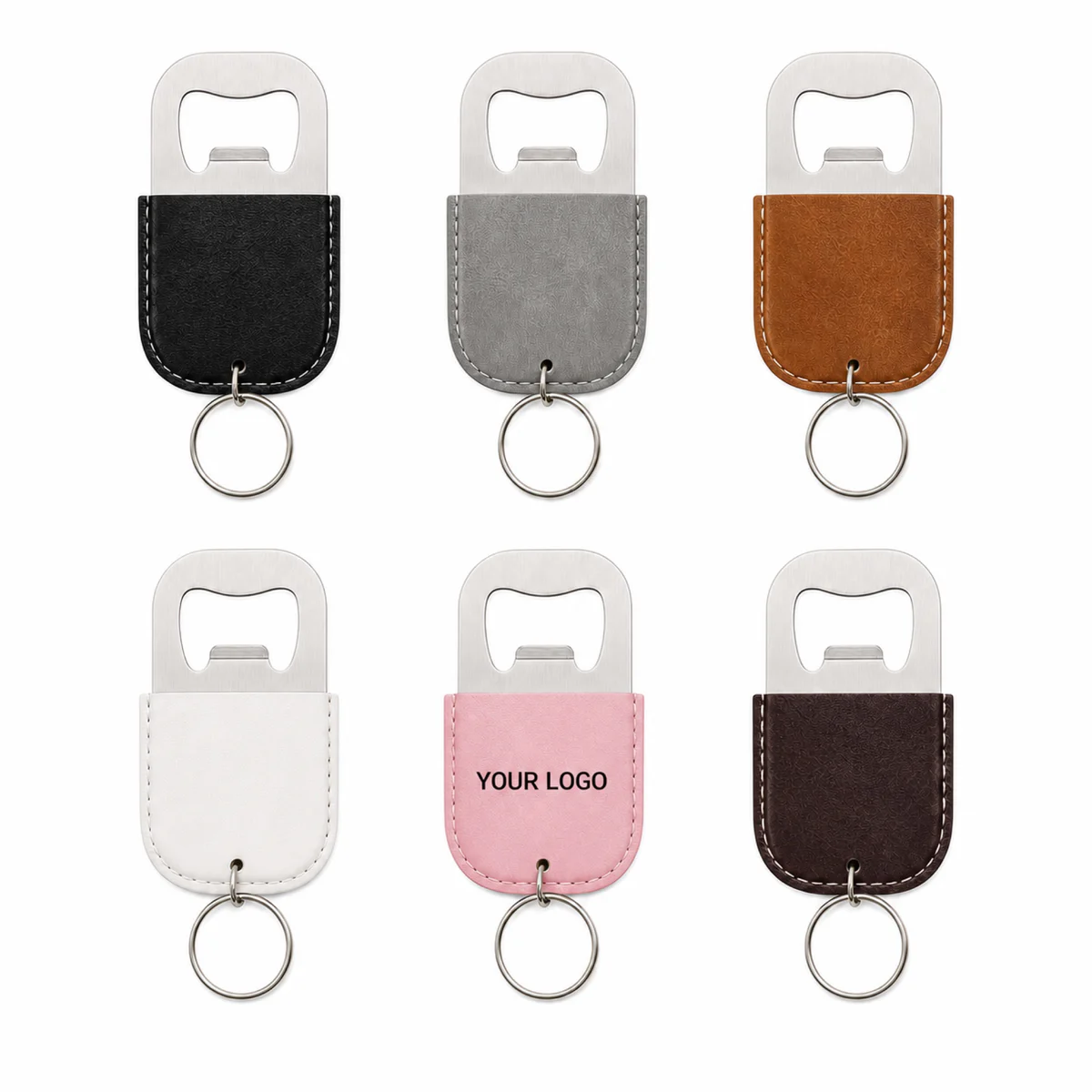 Custom Leather And Stainless Steel Bottle Opener Keychain