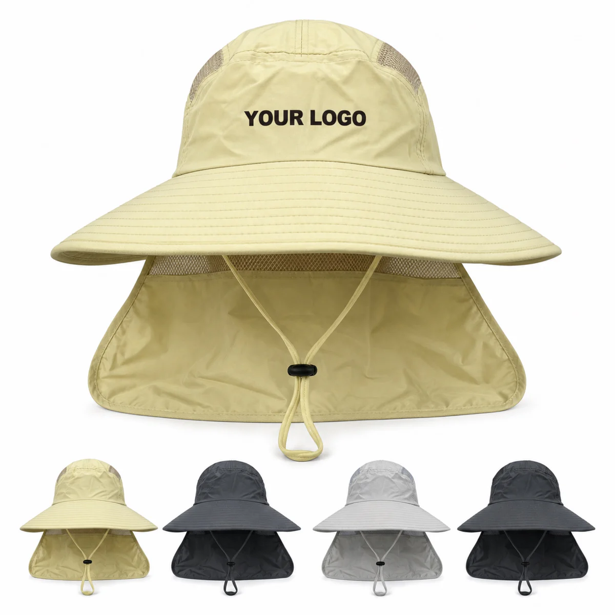Wide Brim Waterproof Mesh Safari Bucket Hat