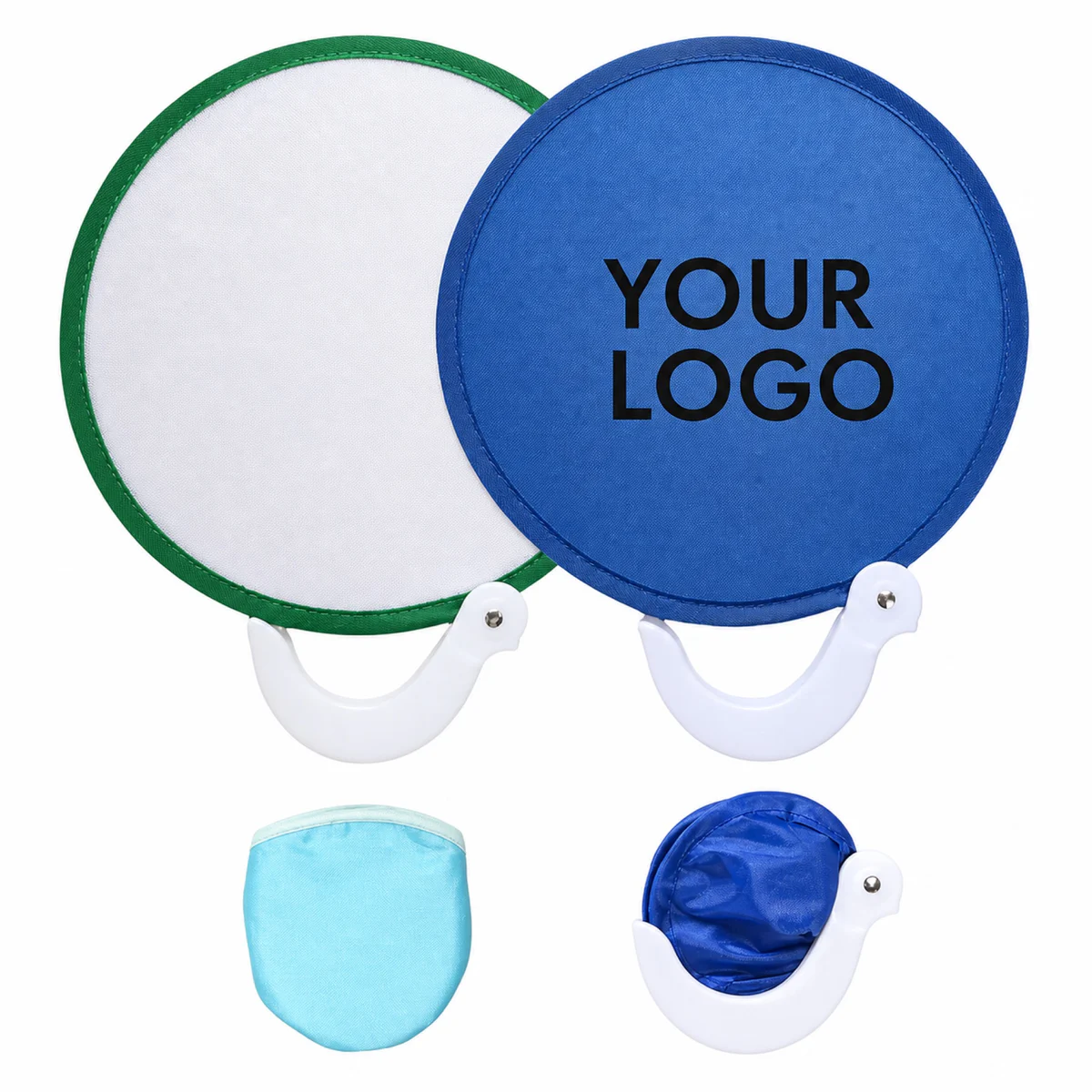 Portable Folding Nylon Fan With Custom Print