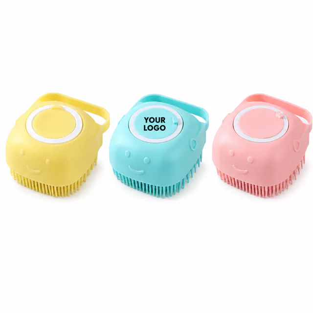 Custom Silicone Pet Bath Brush For Grooming And Shampooing
