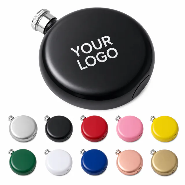 Round Stainless Steel Hip Flask 150ml Portable Liquor Flask