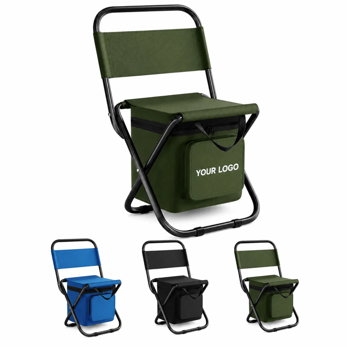 Portable Folding Camping Chair With Built-In Cooler Bag