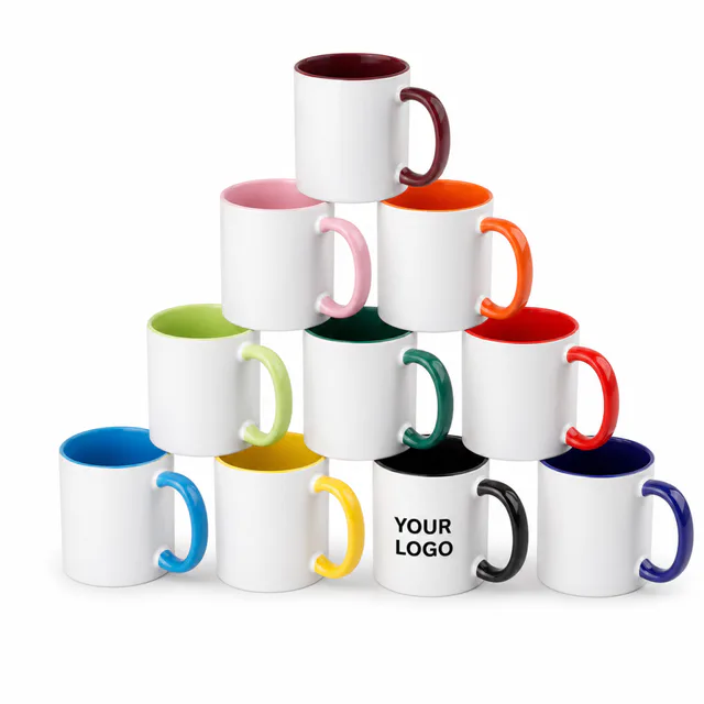 11 Oz Inner Color Ceramic Coffee Mug With Handle
