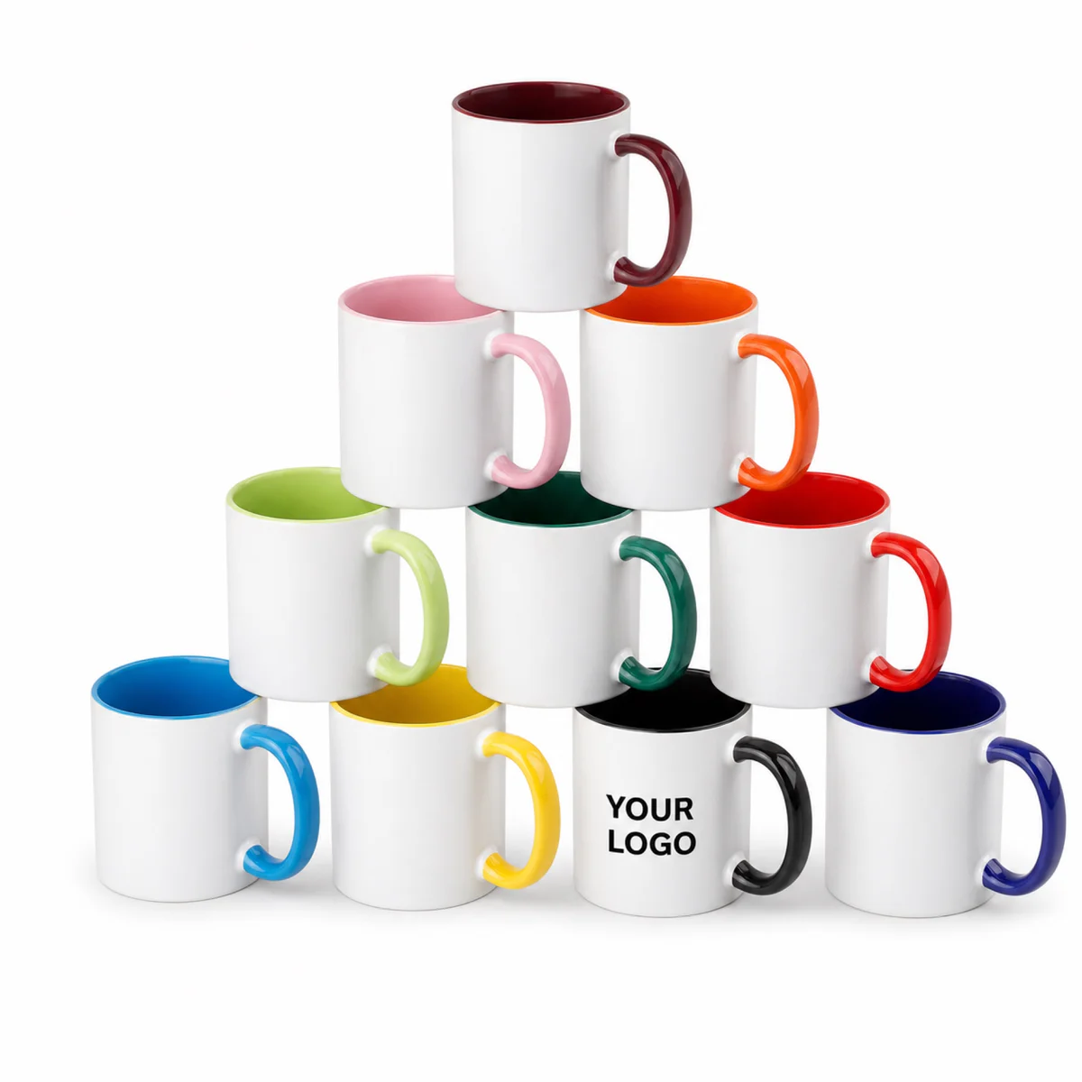11 Oz Inner Color Ceramic Coffee Mug With Handle