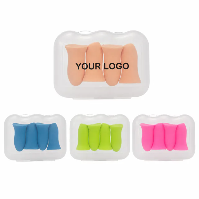4-Pack Soft Foam Soundproof Earplugs With Plastic Storage Case