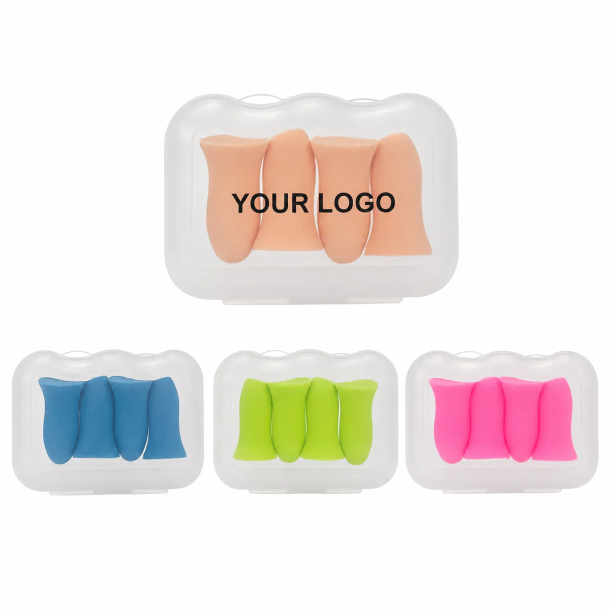 4-Pack Soft Foam Soundproof Earplugs With Plastic Storage Case