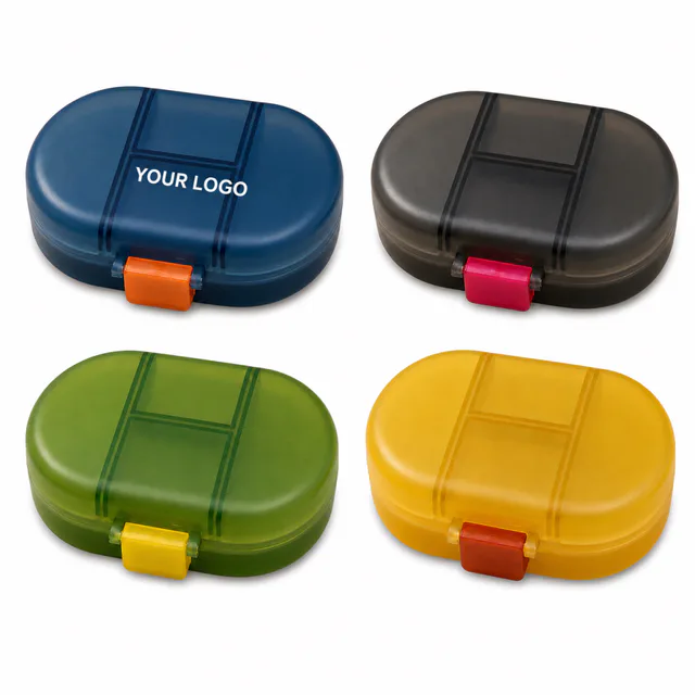 8-Compartment Portable Pill Organizer Case