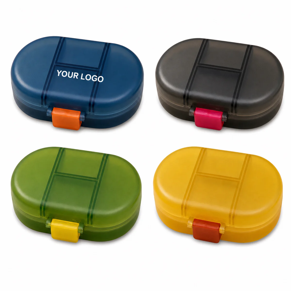 8-Compartment Portable Pill Organizer Case