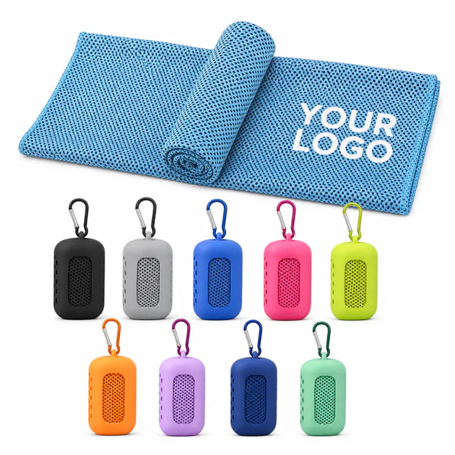 Outdoor Cooling Towel With Silicone Case And Carabiner