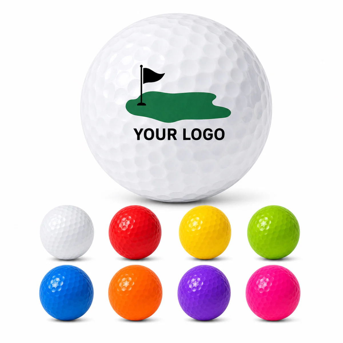 Custom Colored Golf Balls With Synthetic Rubber Core And Surlyn Cover