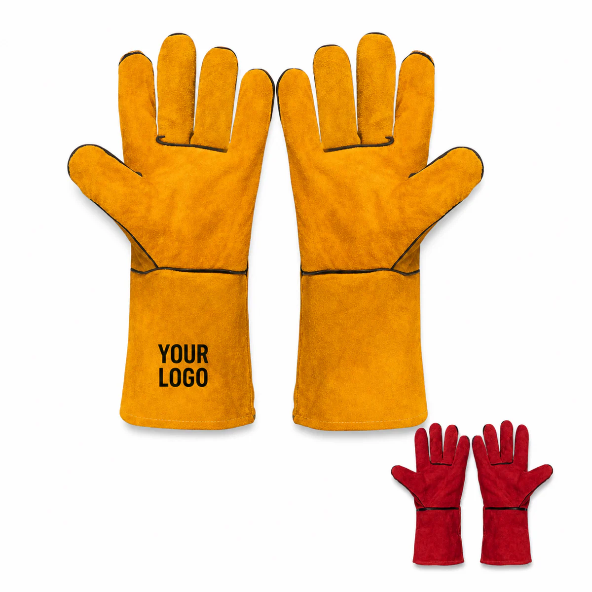 Cowhide Leather Heat Resistant Welding Gloves For Industrial Use