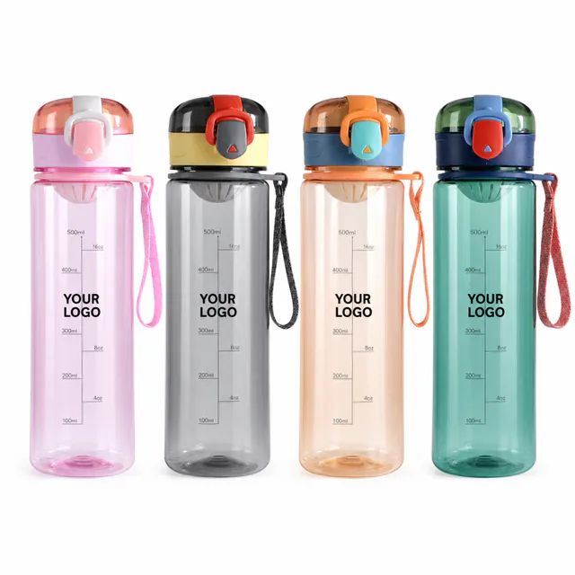 Outdoor Sports PC Water Bottle 500ml Custom Logo Silk Screen
