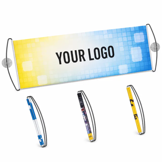 Retractable Rolling Banner With PP Handle For Promotional Events