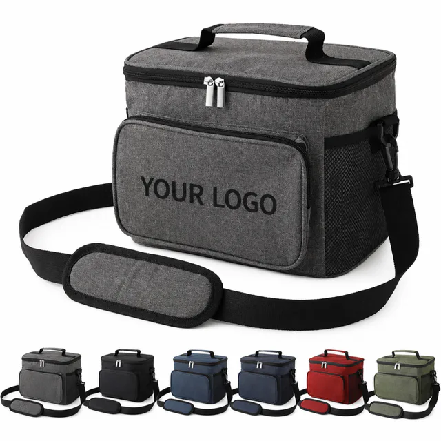 Insulated Oxford Cloth Cooler Lunch Bag With Adjustable Shoulder Strap