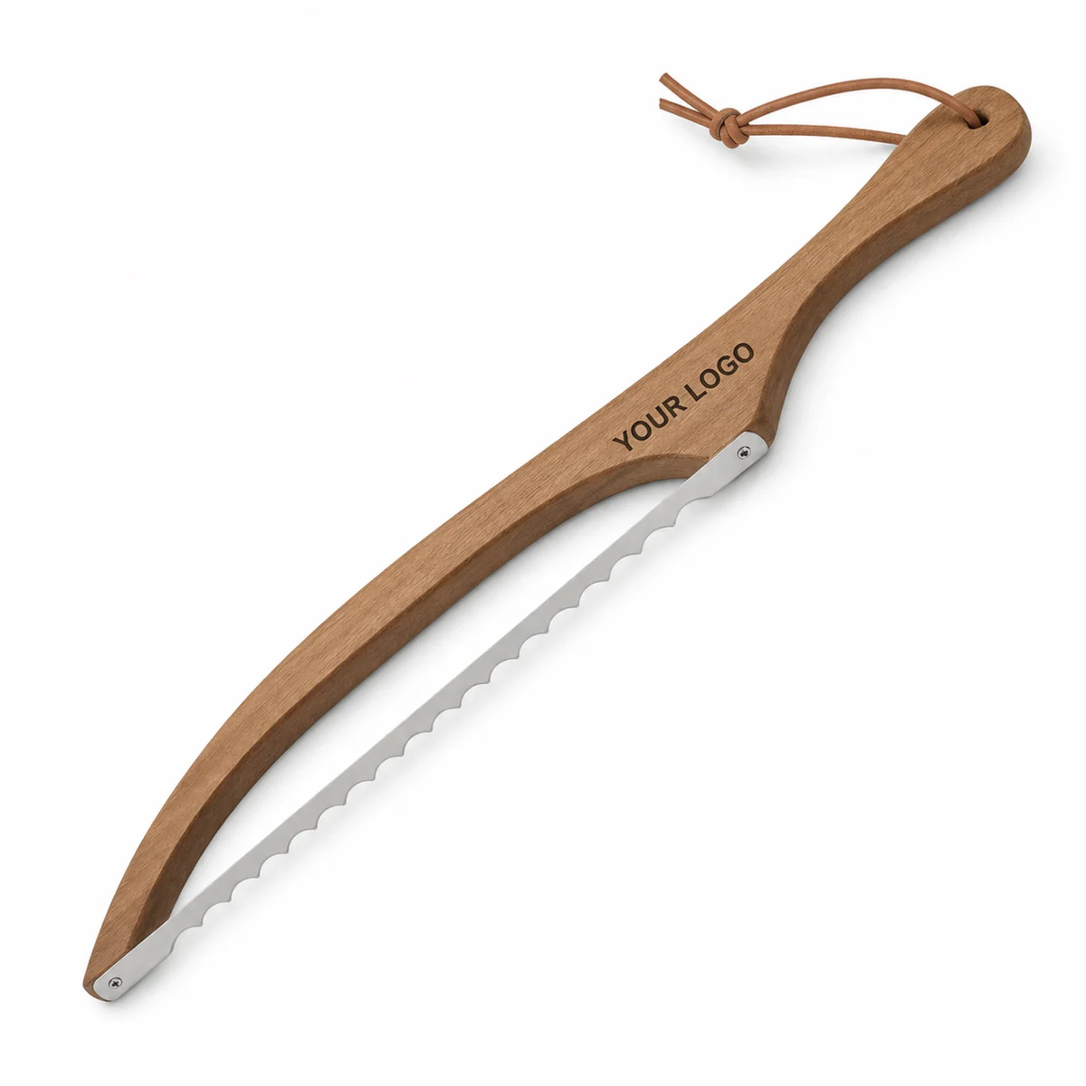 Serrated Wooden Handle Bread Knife For Promotional Kitchen Use