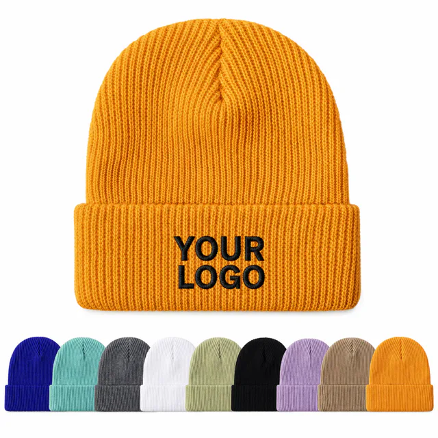 Custom Knitted Acrylic Beanie For Winter Outdoor Warmth