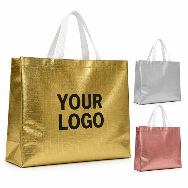 Glossy Non-Woven Grocery Bag With Reflective Finish