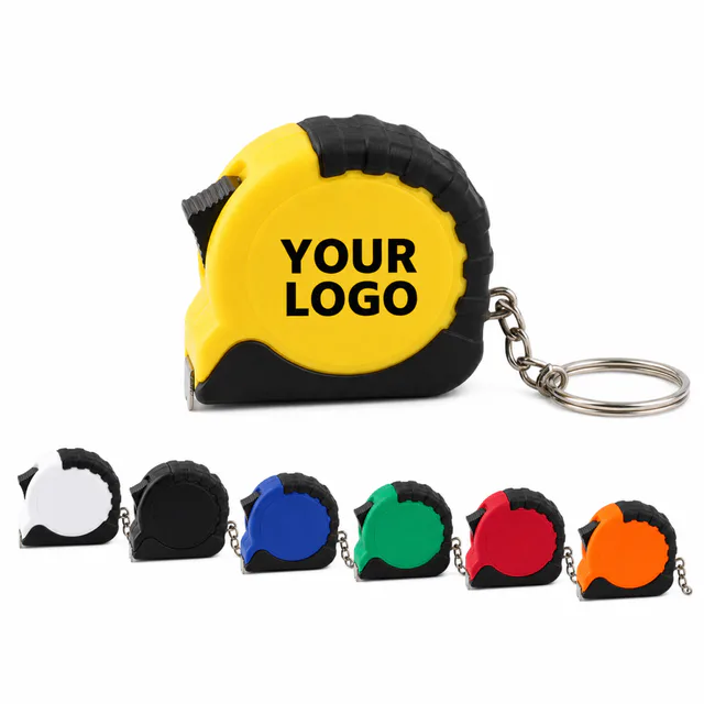 Mini ABS Tape Measure Keychain With Dual Metric And Inch Scales