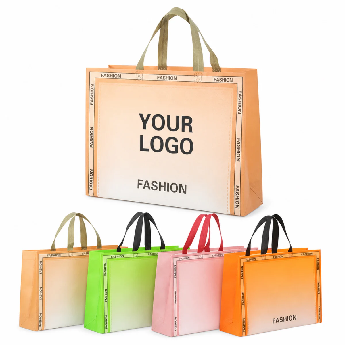 Gradient Color Nonwoven Polypropylene Tote Bag For Trade Show Promotions